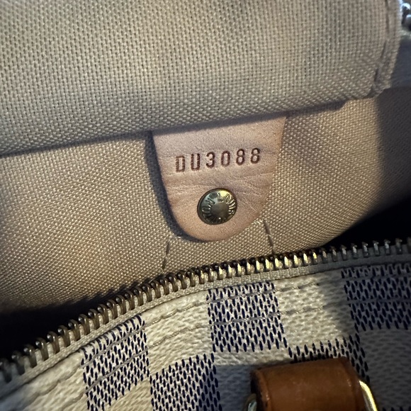 Louis Vuitton LV Hand Bag Speedy 30 White Damier Azur Purse - Picture 12 of 14